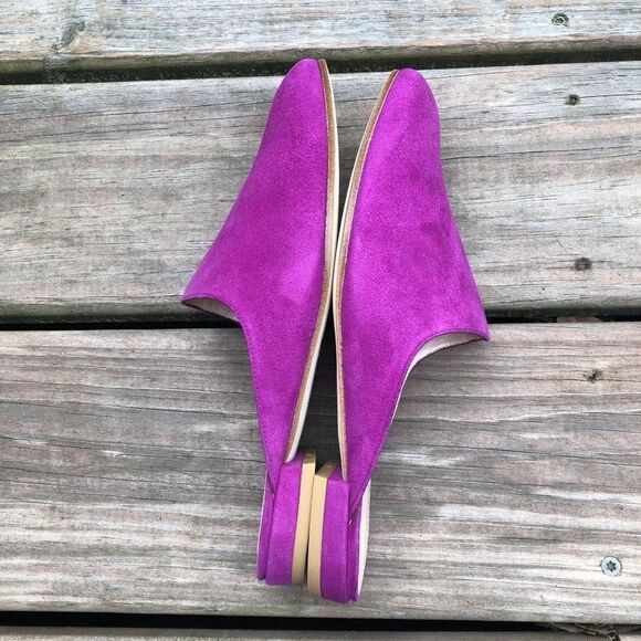 Stuart Weitzman Mulearky Begonia Suede Flat Mules - Picture 7 of 11
